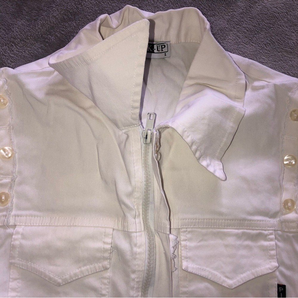 White cropped utility  jacket - Picture 2 of 8